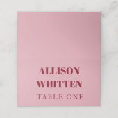 Handgeschreven Script Pink & Red Custom Wedding Plaatskaartje (Buitenkant ongevouwen)