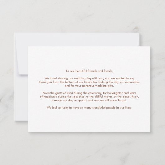 Handgeschreven Script Plain Terracotta Wedding Bedankkaart