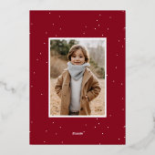 Handgeschreven Script Prettig Kerstfeest 2 Foto Folie Feestdagenkaart (Achterkant)