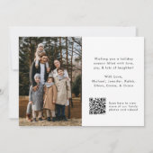 Handgeschreven Script Prettig Kerstmis QR Code 2 F Feestdagenkaart (Achterkant)