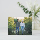 Handgeschreven script Prettige feestdagen Couple P Briefkaart (Staand voorkant)