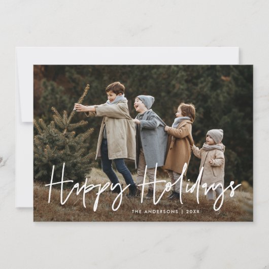 Handgeschreven script Prettige feestdagen QR Code  Feestdagenkaart (Voorkant)