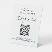 Handgeschreven script QR-code bruiloft zitplaats Reclamebord Met Voetstuk (Voorkant)