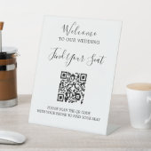 Handgeschreven script QR-code bruiloft zitplaats Reclamebord Met Voetstuk (Insitu)