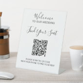 Handgeschreven script QR-code bruiloft zitplaats Reclamebord Met Voetstuk (Insitu)
