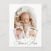 Handgeschreven Script Religieuze Doop Dank Je Wel Briefkaart (Voorkant)