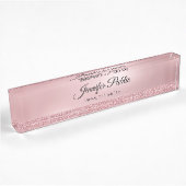 Handgeschreven Script Roos Gold Glitter Classy Mod Naambordje