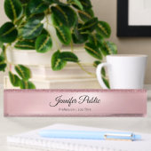 Handgeschreven Script Roos Gold Glitter Classy Mod Naambordje