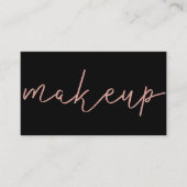 Handgeschreven Script Roos Goud Zwart Make-up Arti Visitekaartje (Voorkant)