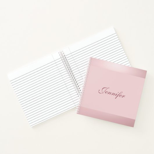 Handgeschreven Script Roos Gouden Kleur Elegant Mo Notitieboek (Binnen)