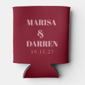 Handgeschreven Script Roze Aangepaste Trouwdag Blikjeskoeler (Voorkant)