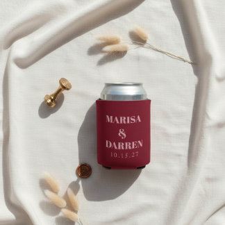 Handgeschreven Script Roze Aangepaste Trouwdag Blikjeskoeler