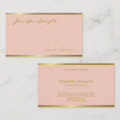Handgeschreven Script Roze Goud Modern Elegant Bea Visitekaartje (Voorkant / Achterkant)