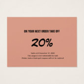 Handgeschreven Script Roze & Zwart Cadeaubon Visitekaartje (Achterkant)