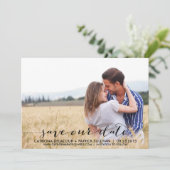 Handgeschreven script save our date aankondiging (Staand voorkant)