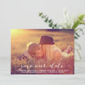 Handgeschreven script Save Our Date-aankondiging The Date (Staand voorkant)