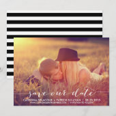 Handgeschreven script Save Our Date-aankondiging The Date (Voorkant / Achterkant)