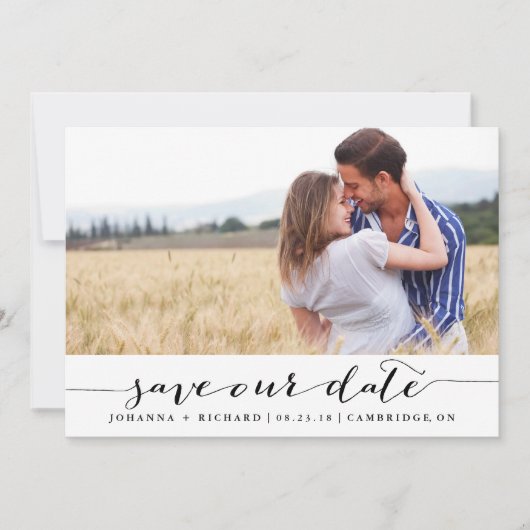 Handgeschreven script save the date aankondiging (Voorkant)