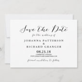 Handgeschreven script save the date aankondiging (Achterkant)