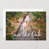 Handgeschreven script Save the Date Koppel Foto Ka (Voorkant / Achterkant)