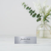 Handgeschreven Script Silver Minimalistische Sjabl Mini Visitekaartje (Staand voorkant)