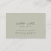 Handgeschreven script Simple Modish Elegant Green  Visitekaartje (Achterkant)