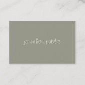 Handgeschreven script Simple Modish Elegant Green  Visitekaartje (Voorkant)