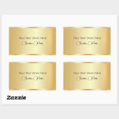 Handgeschreven Script Sjabloon Elegant Faux Gold Rechthoekige Sticker (Vel)