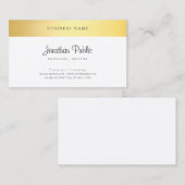 Handgeschreven Script Sjabloon Modern Elegant Gold Visitekaartje (Voorkant / Achterkant)