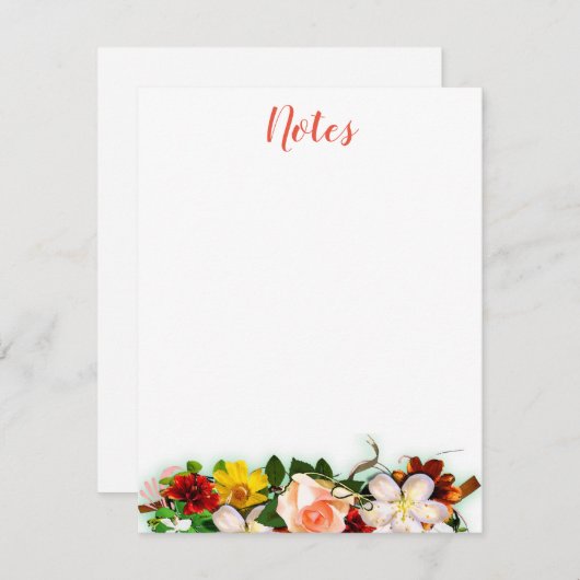 Handgeschreven Script Sjabloon Waterverf Flowers (Voorkant / Achterkant)