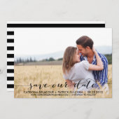 Handgeschreven script Sla onze datum aankondiging (Voorkant / Achterkant)