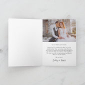 Handgeschreven Script Sweet Love Heart Weduwfoto Bedankkaart (Binnen)