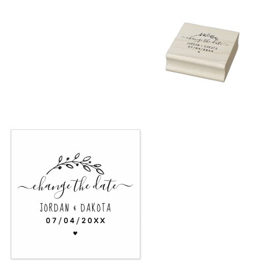 Handgeschreven script & takje | Wijzig de datum Rubberstempel (Gestempeld)