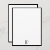 Handgeschreven Script Tekst Elegant Monogram Class Notitiekaartje (Voorkant / Achterkant)
