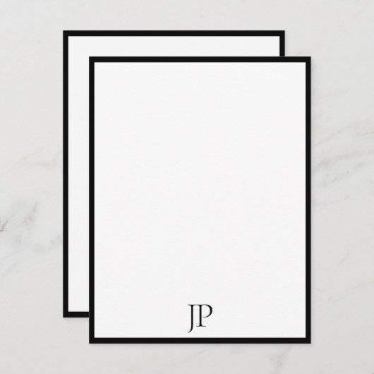 Handgeschreven Script Tekst Elegant Monogram Class Notitiekaartje (Voorkant / Achterkant)