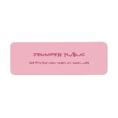 Handgeschreven Script Tekst Elegant Roze Gewoon Mo Etiket (Voorkant)
