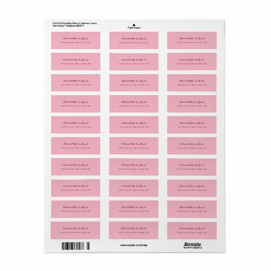 Handgeschreven Script Tekst Elegant Roze Gewoon Mo Etiket (Full Sheet)