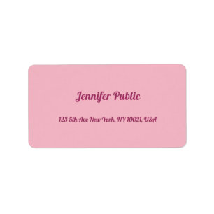 Handgeschreven Script Tekst Modern Elegant Pink Pl Etiket
