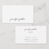 Handgeschreven Script Tekst Professioneel Eenvoudi Visitekaartje (Voorkant / Achterkant)