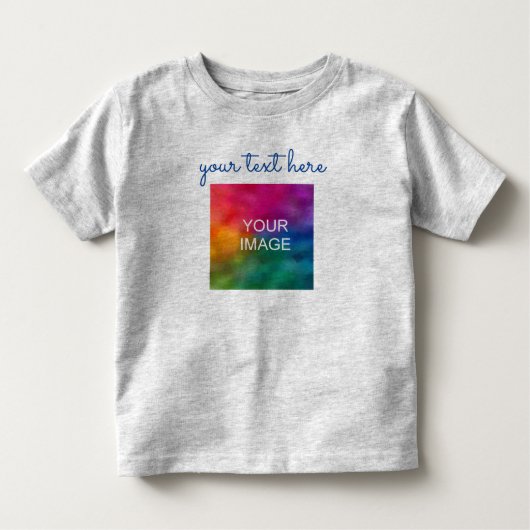 Handgeschreven script Tekst toevoegen Foto uploade Kinder Shirts (Voorkant)