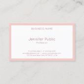 Handgeschreven script Trendy Modern Blush Pink Whi Visitekaartje (Achterkant)