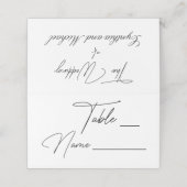 Handgeschreven Script Trouwtafelnummer Plaatskaartje (Buitenkant ongevouwen)