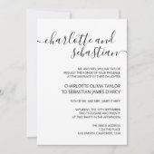 Handgeschreven script Typografie Black White Elega Kaart (Voorkant)
