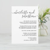 Handgeschreven script Typografie Black White Elega Kaart (Staand voorkant)