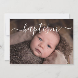 Handgeschreven script typografie doop kaart