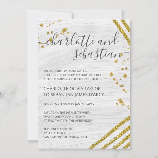 Handgeschreven script Typografie Gold Elegant Kaart (Voorkant)