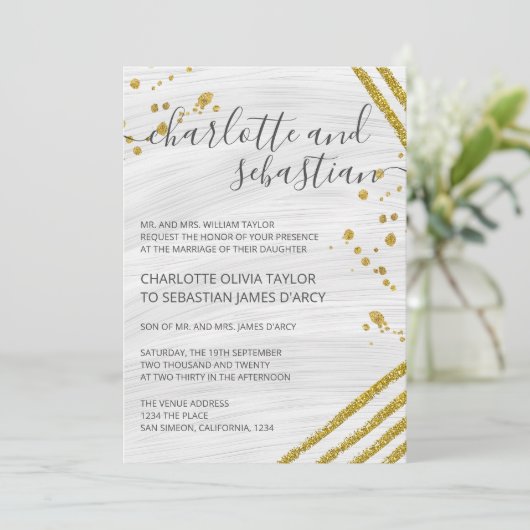 Handgeschreven script Typografie Gold Elegant Kaart (Staand voorkant)