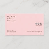 Handgeschreven Script Typografie Roos Minimalist Visitekaartje (Achterkant)