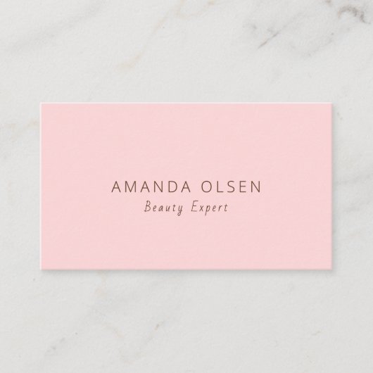 Handgeschreven Script Typografie Roos Minimalist Visitekaartje (Voorkant)