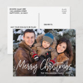 Handgeschreven script voor pretkerst briefkaart (Voorkant / Achterkant)